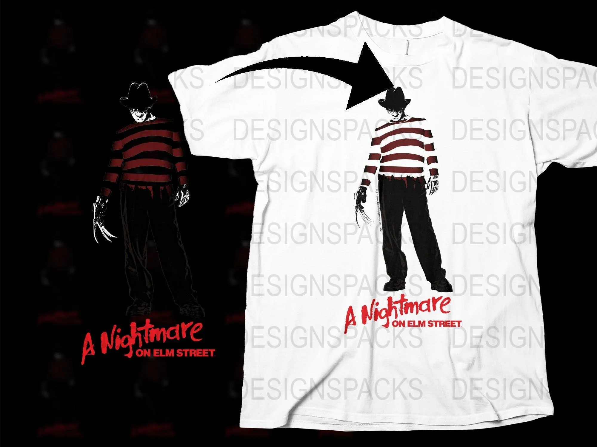 A Nightmare on Elm Street Freddy Krueger Png Digital Download