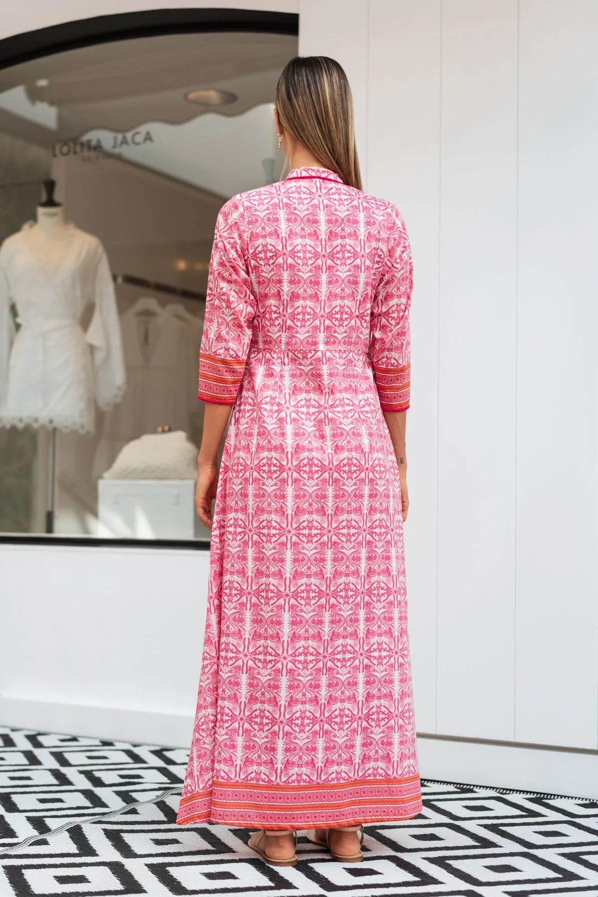 ALICIA COTTON & SILK LONG DRESS
