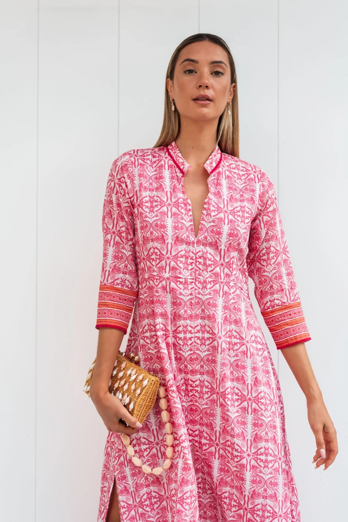 ALICIA COTTON & SILK LONG DRESS