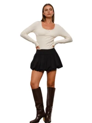 Annabelle Bubble Hem Mini Skirt