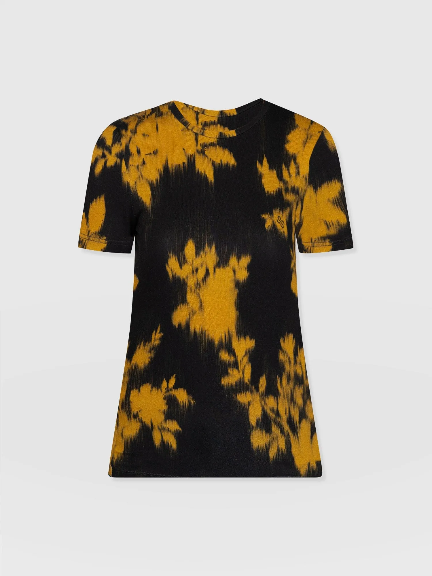 Austen Crew Neck Tee Short Sleeve - Yellow Fade Floral