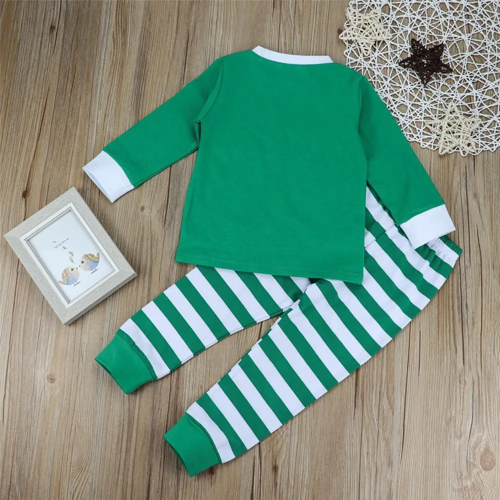 Baby Unisex Long Sleeve Letter T-shirt & Striped Pants Baby Clothes Vendors