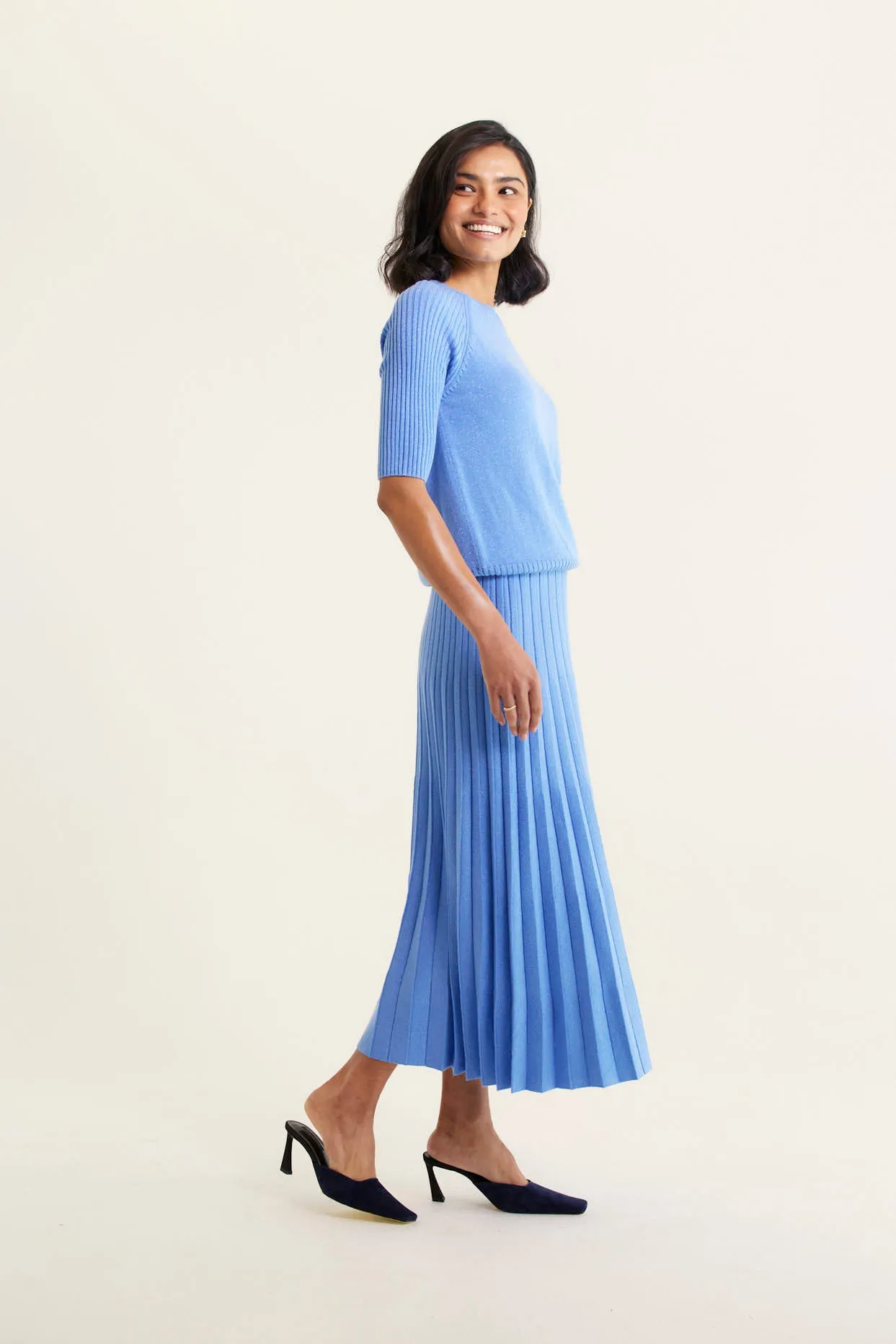 Barney Lurex Skirt In Sky
