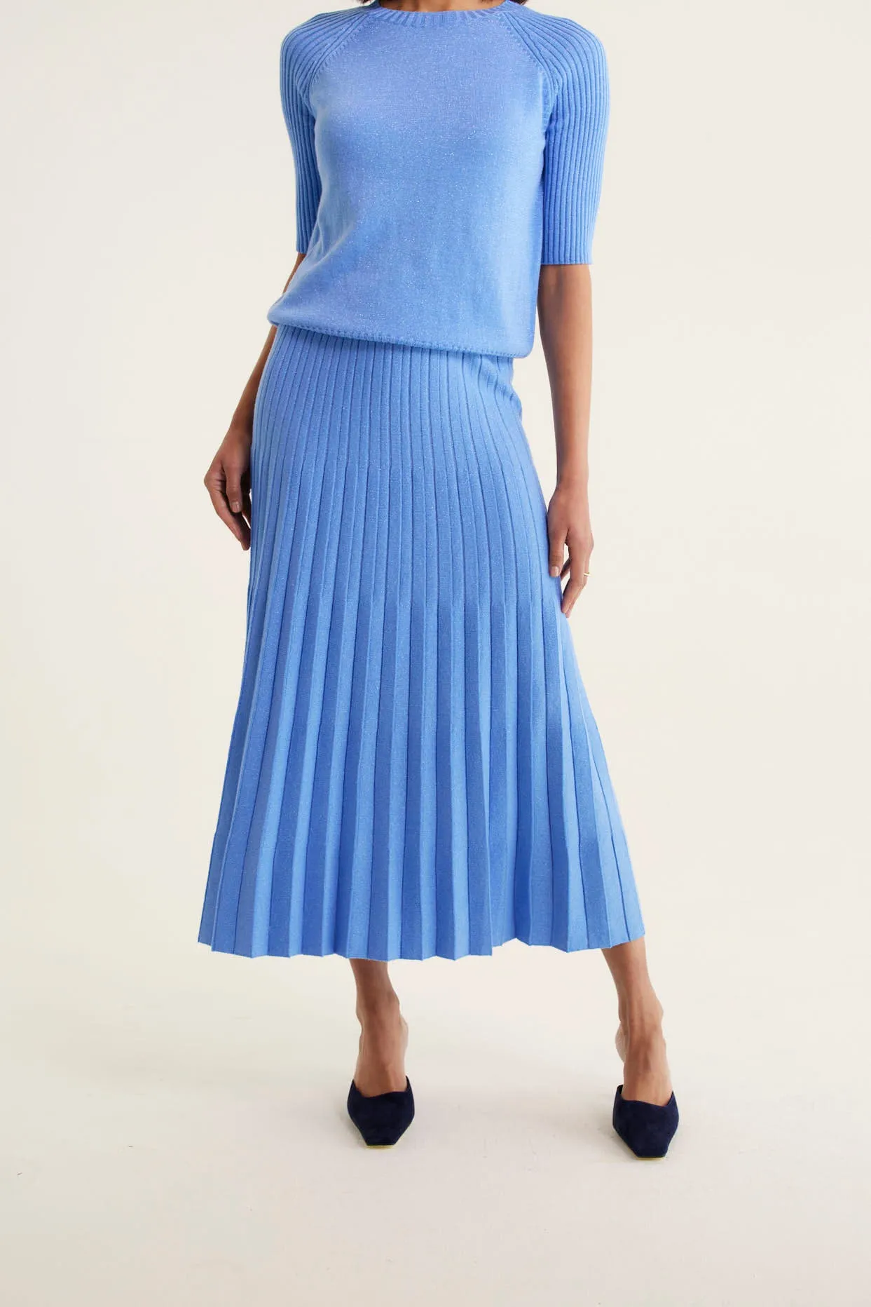 Barney Lurex Skirt In Sky