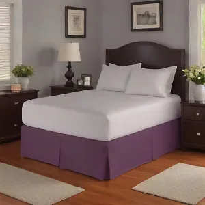 Bed Skirt Solid Plum 13 Inches Drop Egyptian Cotton 1000TC