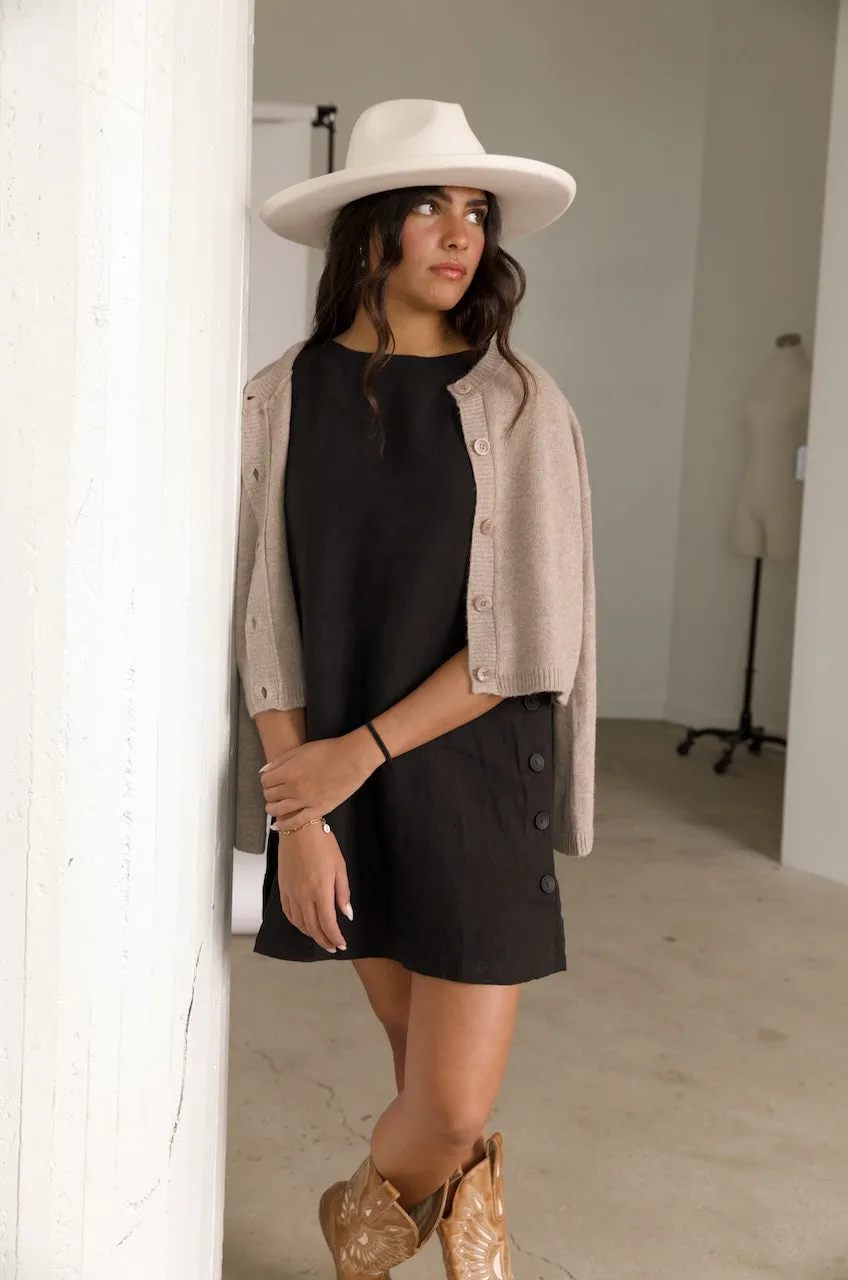 Beige Cashmere Cardigan Sweater