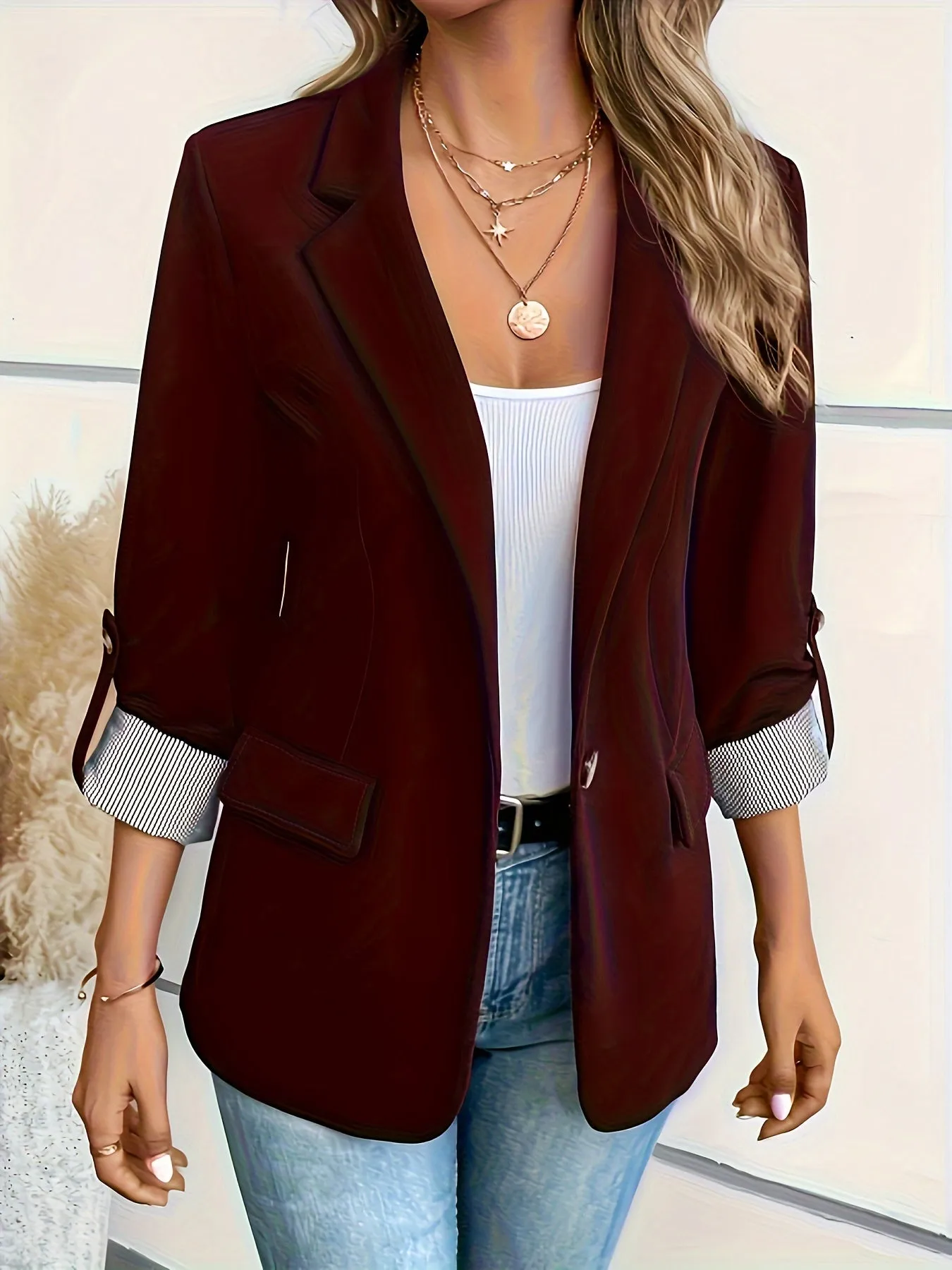 Bella I Stylish Notched Collar Blazer