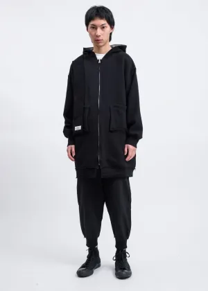 Black Reversible Long Zip Up Hoodie