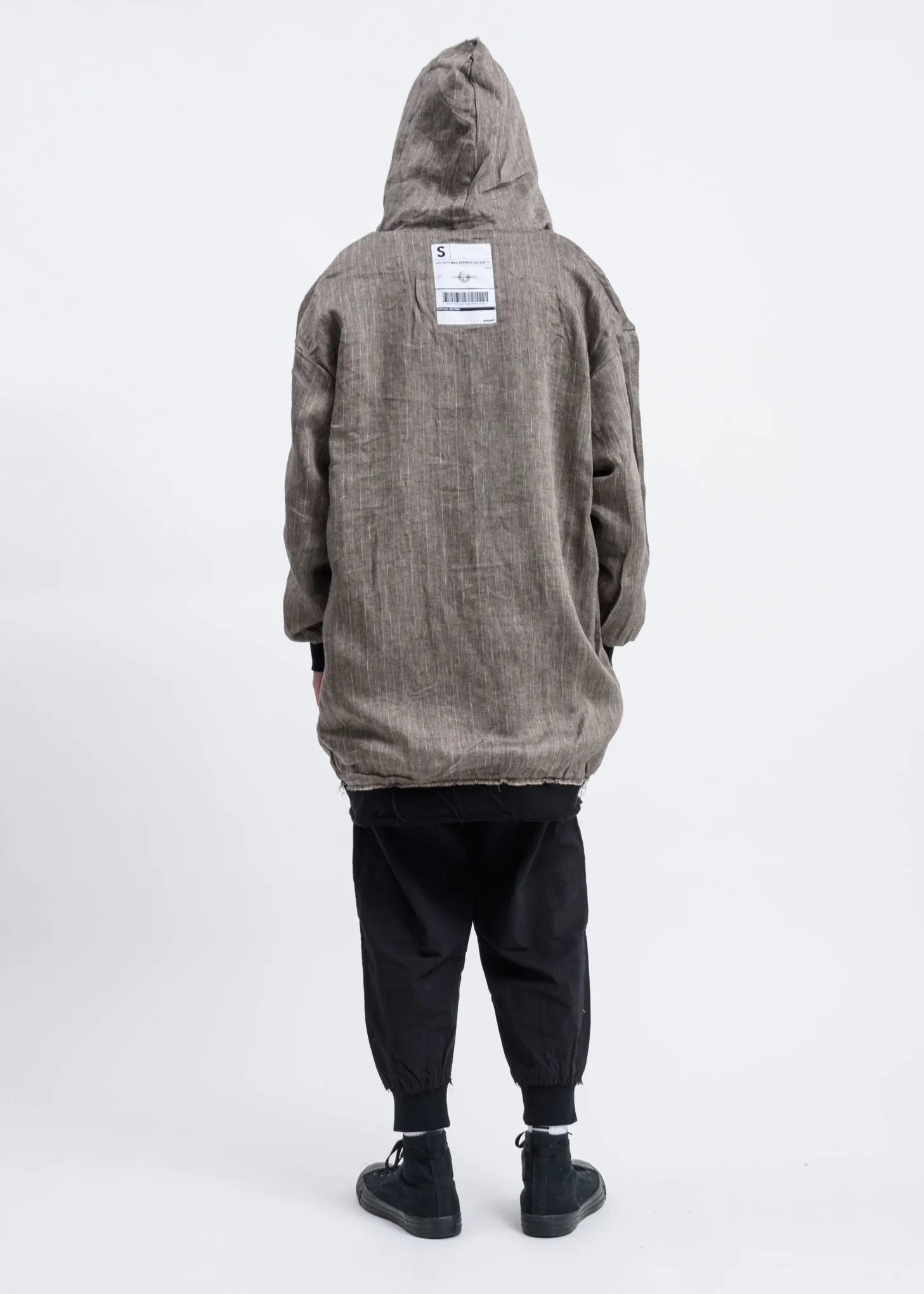 Black Reversible Long Zip Up Hoodie