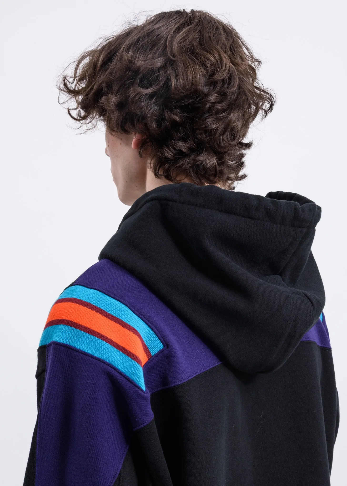 Black Ribbed Hoodie