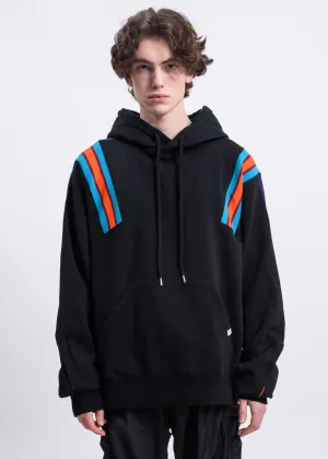 Black Ribbed Hoodie