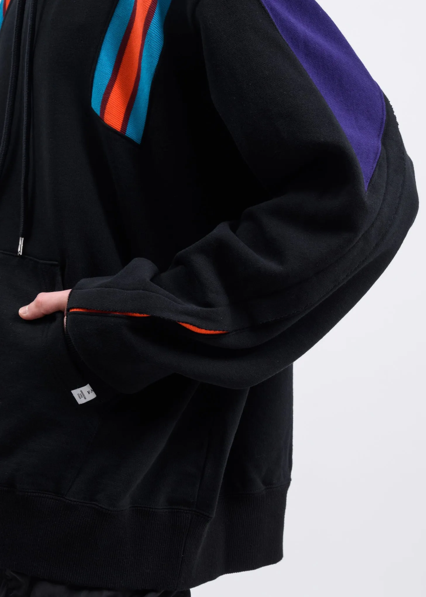 Black Ribbed Hoodie