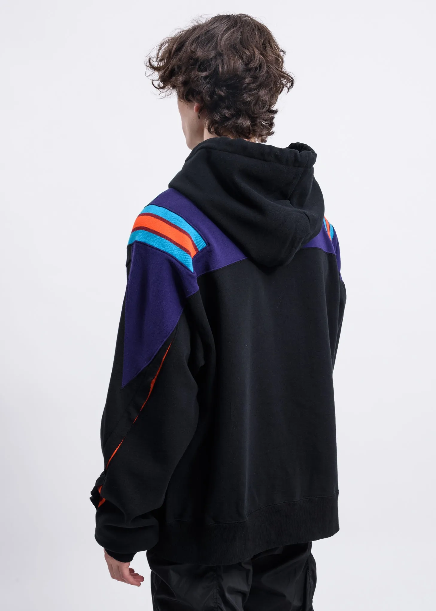 Black Ribbed Hoodie