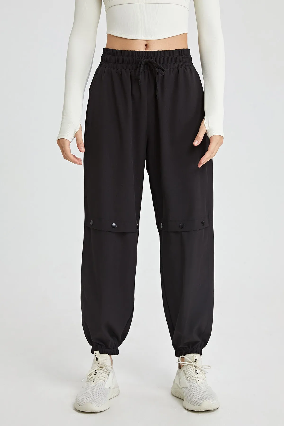 Boyfriend Cargo Pants with Drawstring