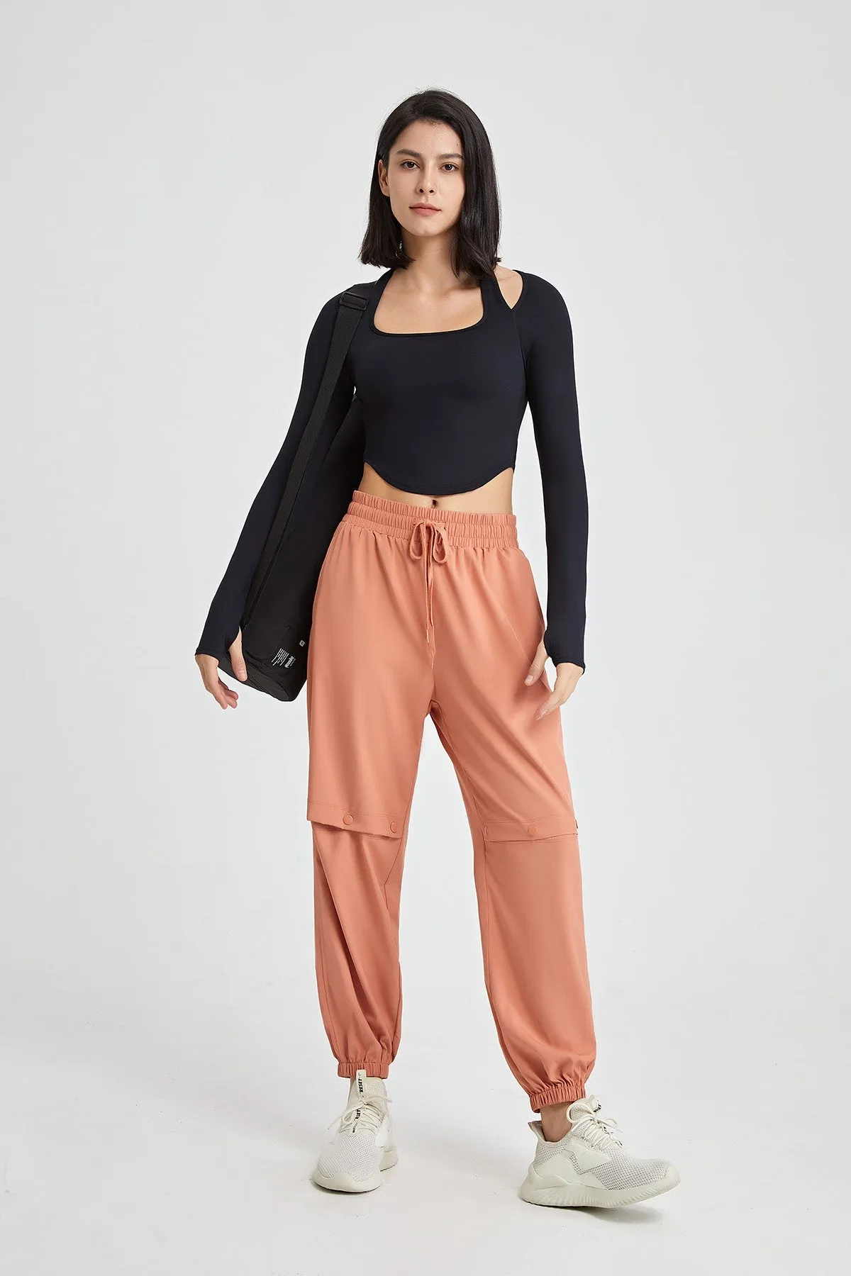 Boyfriend Cargo Pants with Drawstring