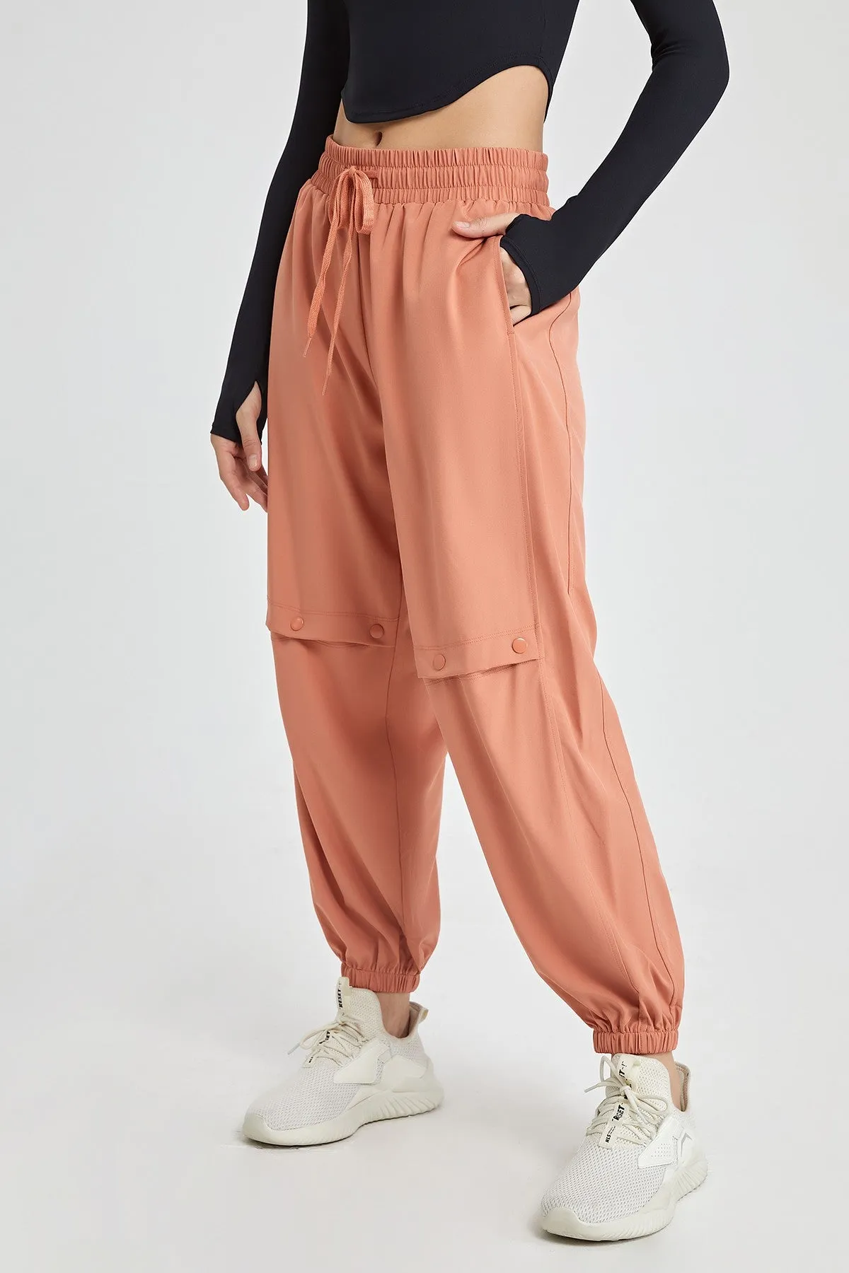 Boyfriend Cargo Pants with Drawstring