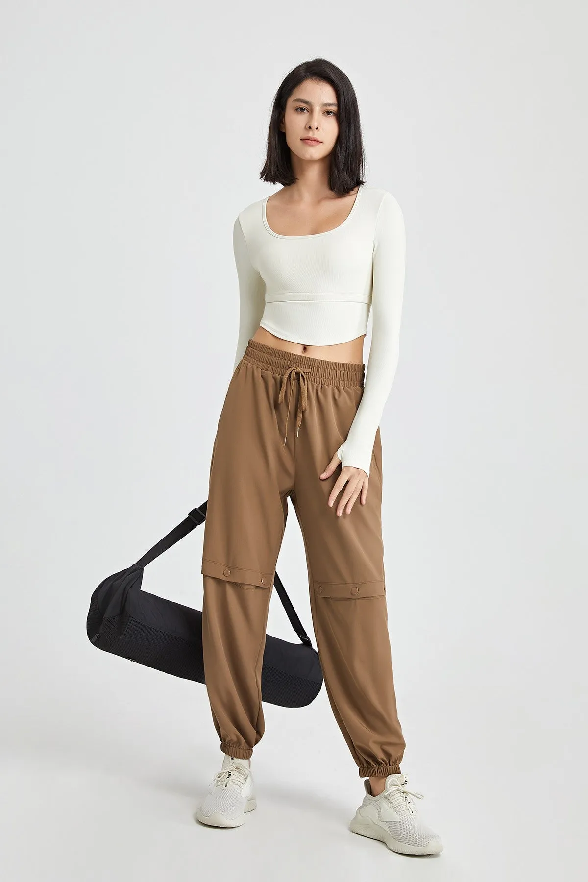 Boyfriend Cargo Pants with Drawstring
