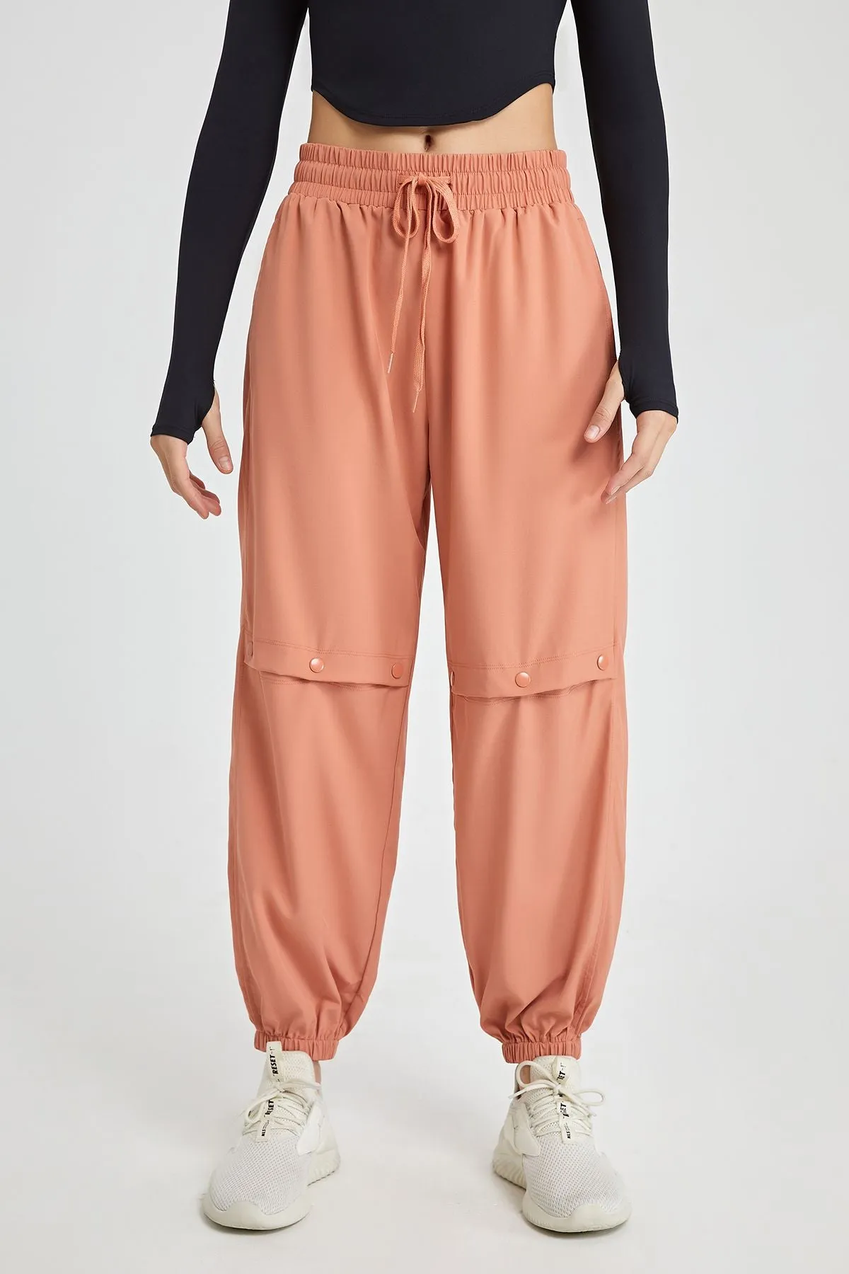 Boyfriend Cargo Pants with Drawstring