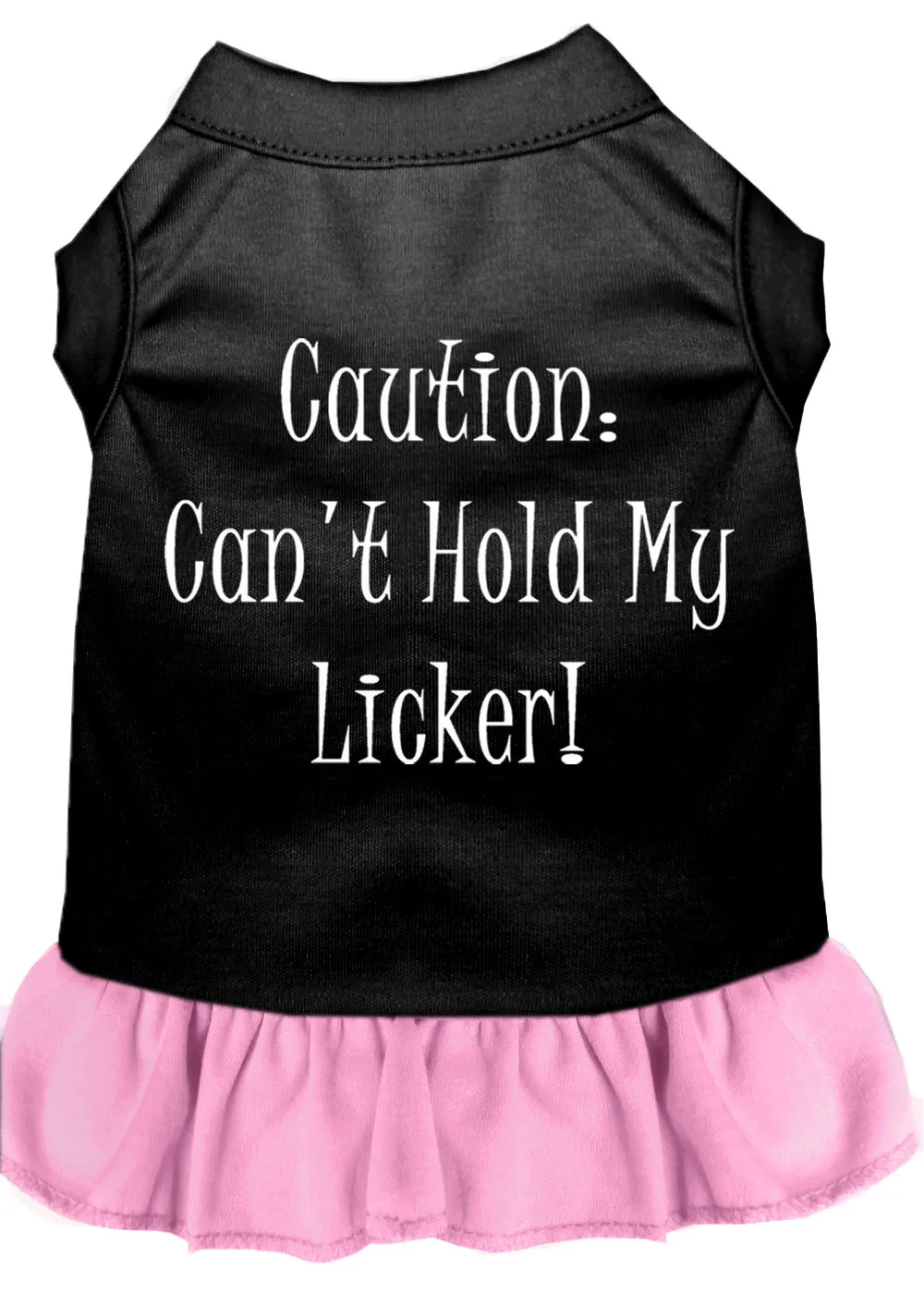 Can't Hold My Licker Screen Print Dress Black With Light Pink Med