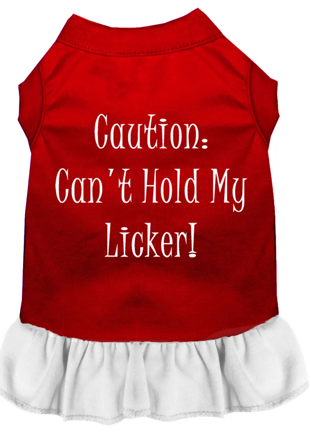 Can't Hold My Licker Screen Print Dress Red With White Sm