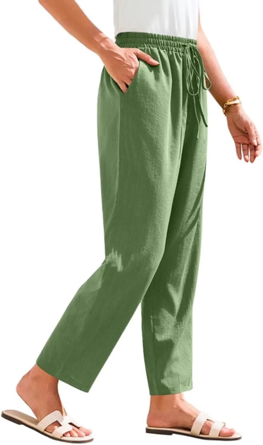 Cargo Pants for Men, Straight Leg Casual Pants Linen Peasant Summer 2025