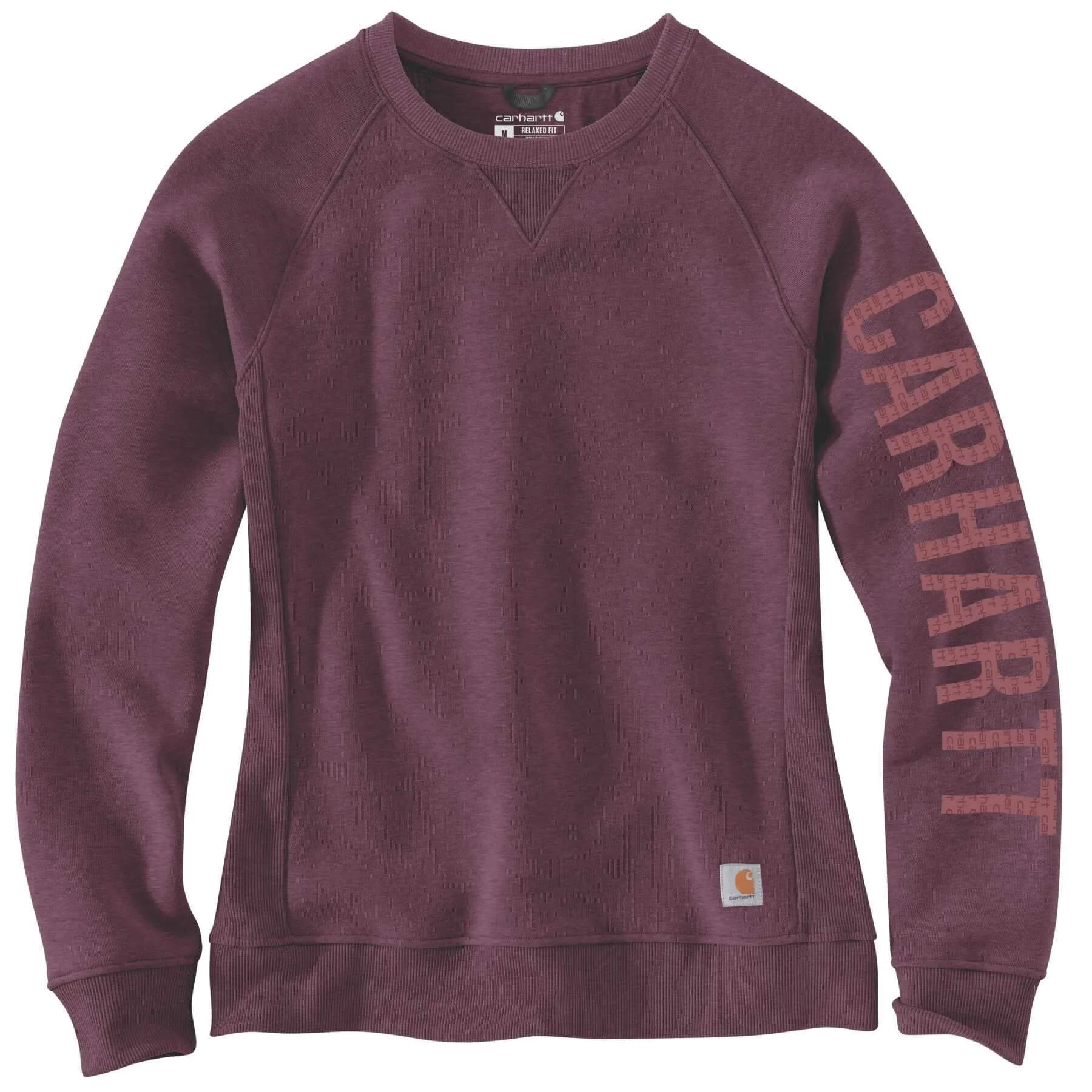 Carhartt Womens Clarksburg Relaxed Fit Sleeve Logo Crewneck Sweatshirt 104410