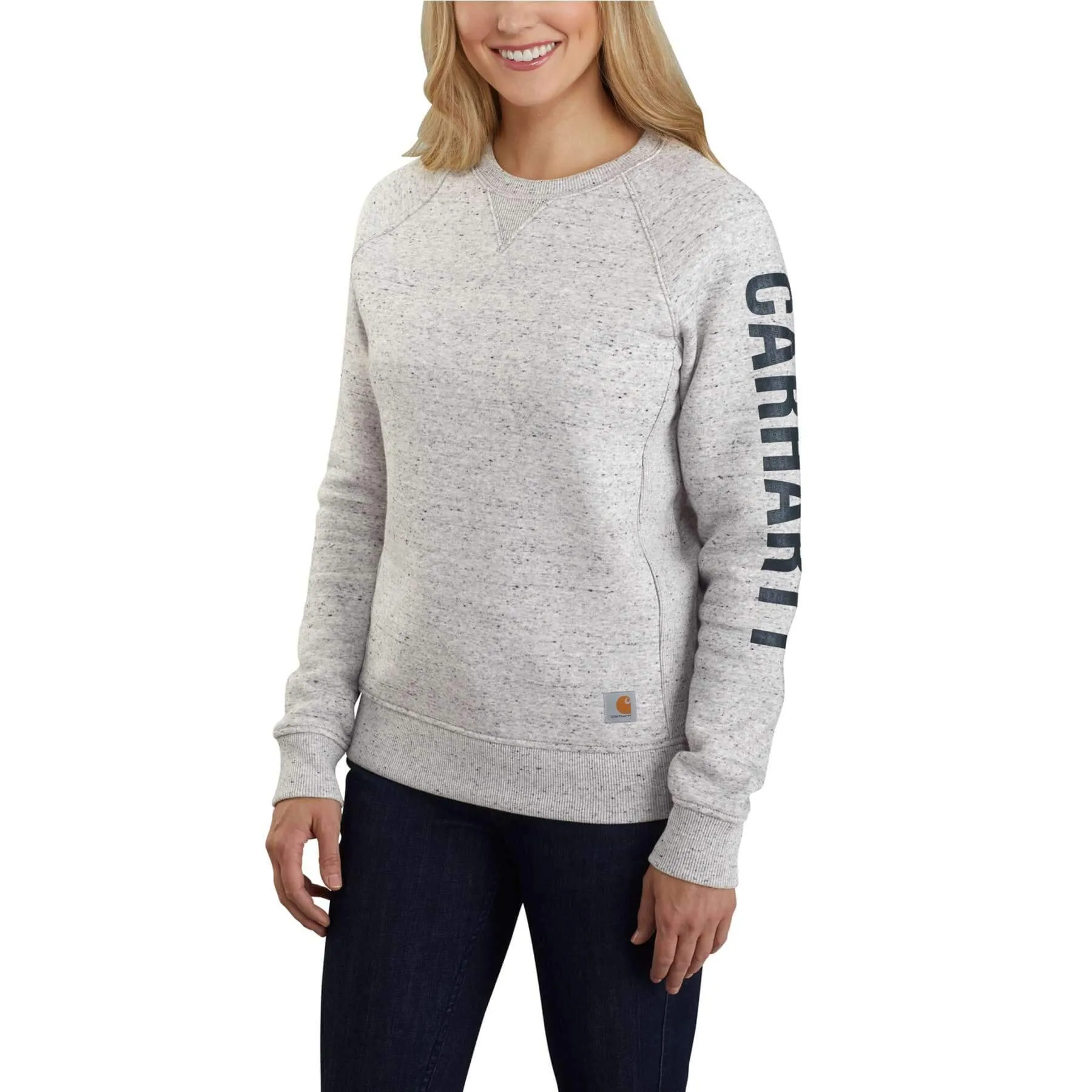 Carhartt Womens Clarksburg Relaxed Fit Sleeve Logo Crewneck Sweatshirt 104410