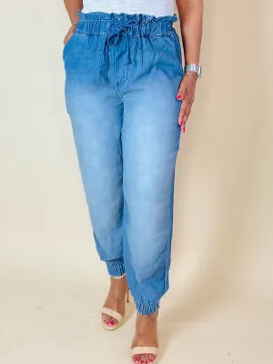 Chambray Paper Bag Joggers