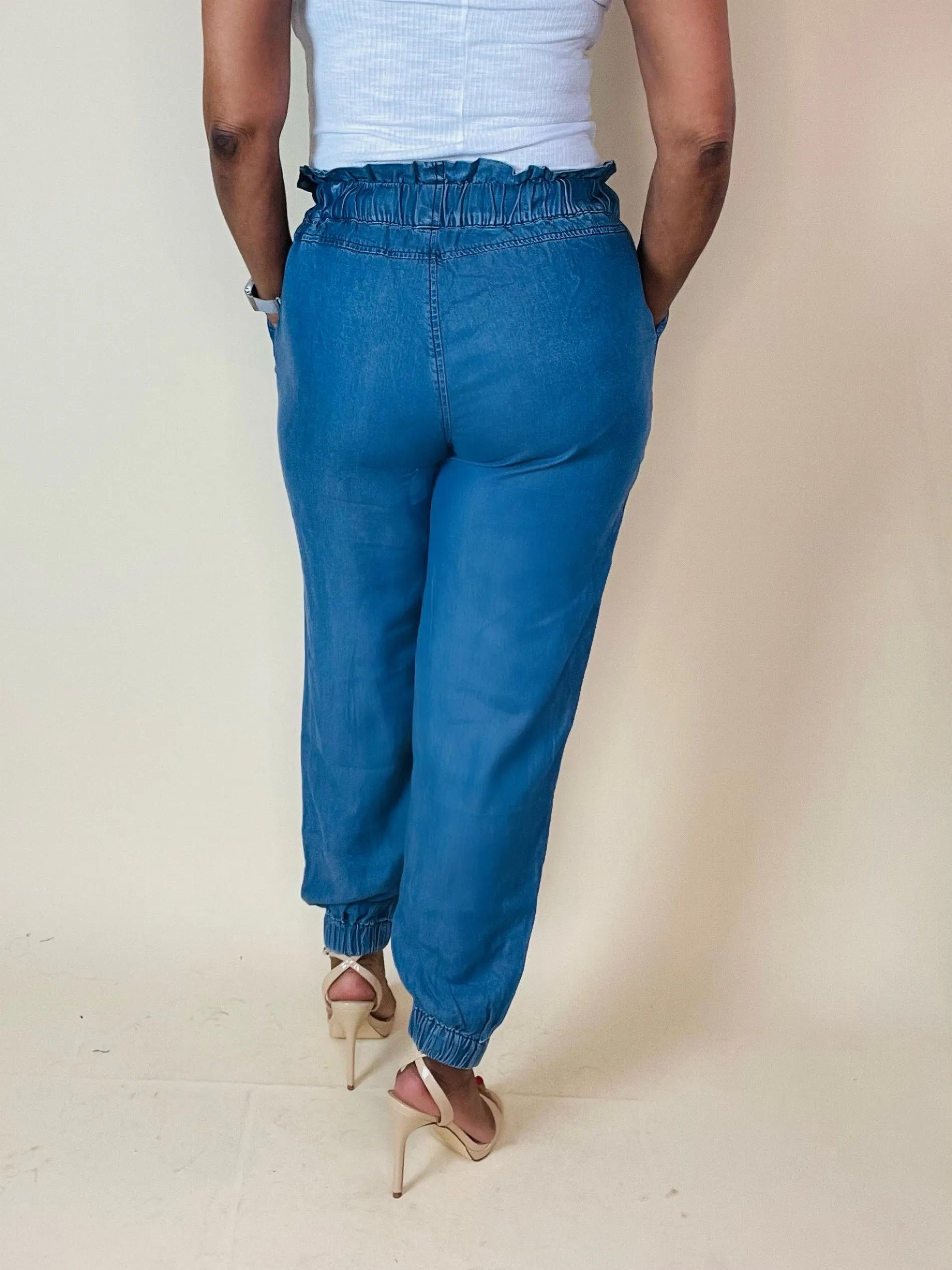 Chambray Paper Bag Joggers