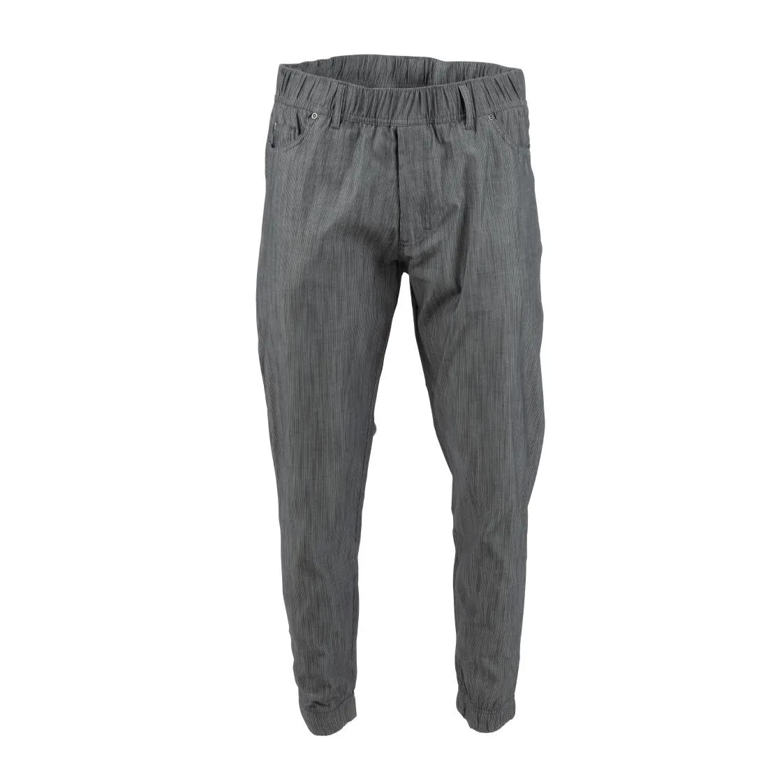 Chef Works Urban Jogger 257 Black and White Fine Stripe Size M