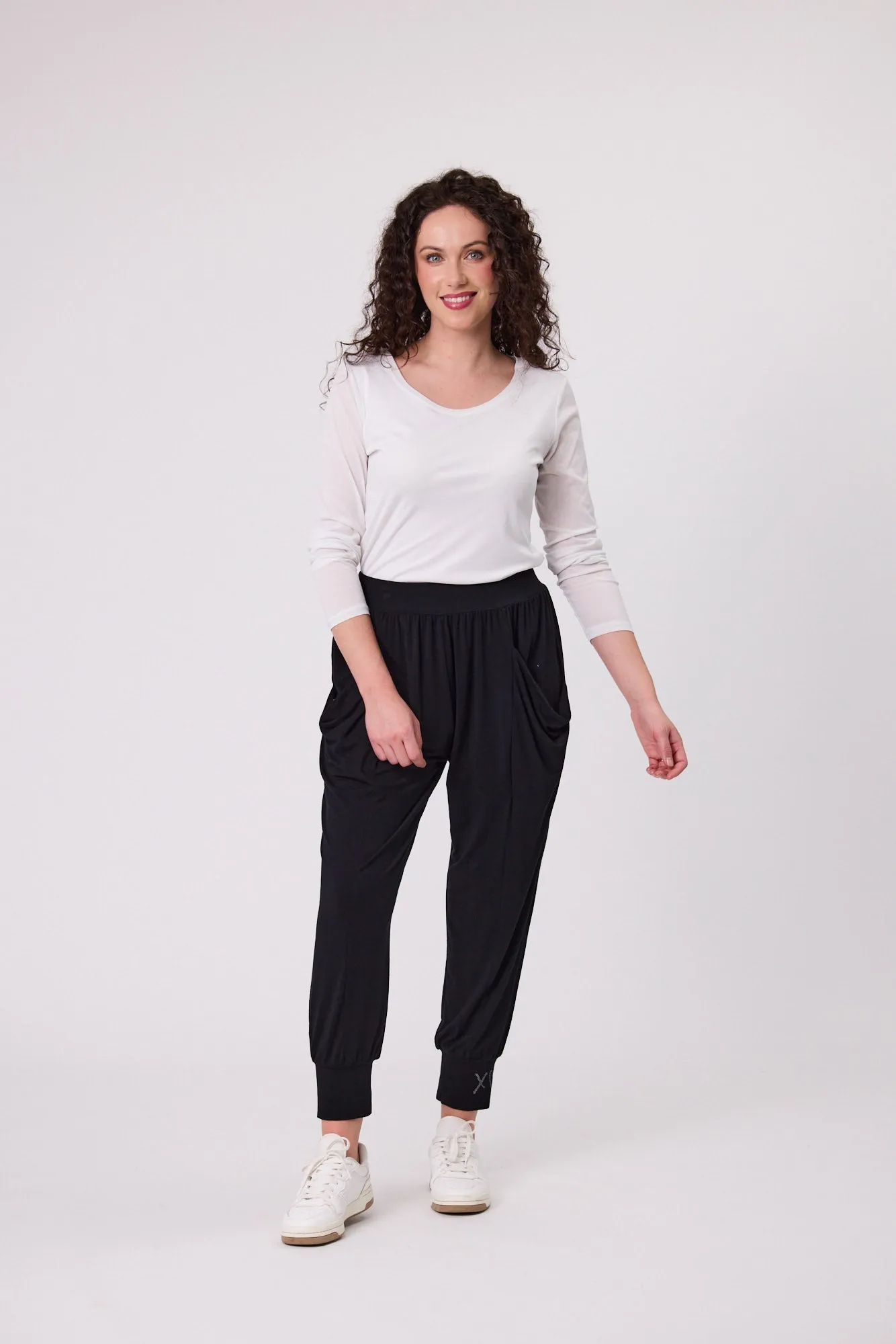 Classified - Signature Print Fresco Pant - C6022 - Black
