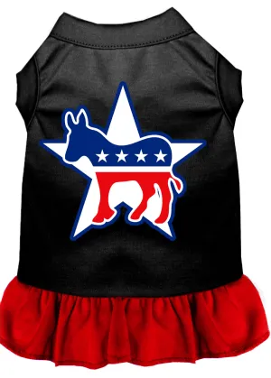Democrat Screen Print Dress Black With Red Xs