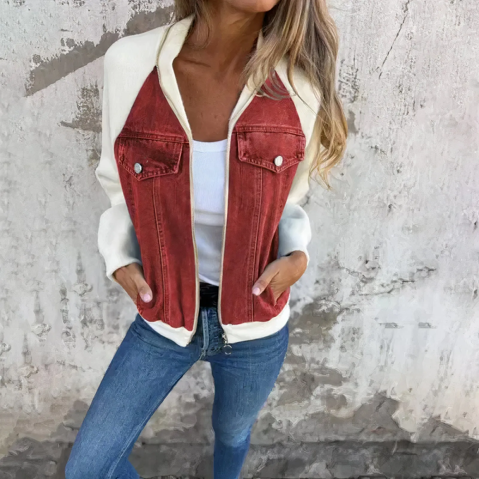 Denim bomberjas voor dames - Carolina