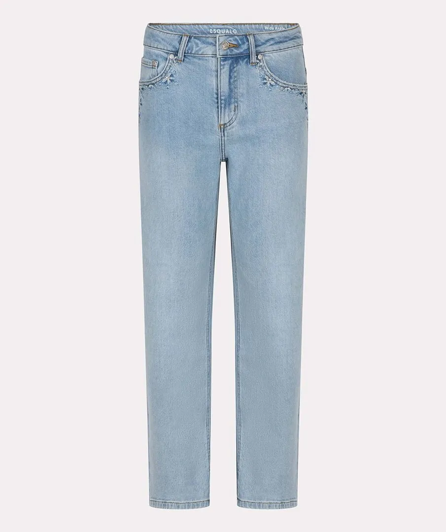 Esqualo Light Blue Embroidered Jeans