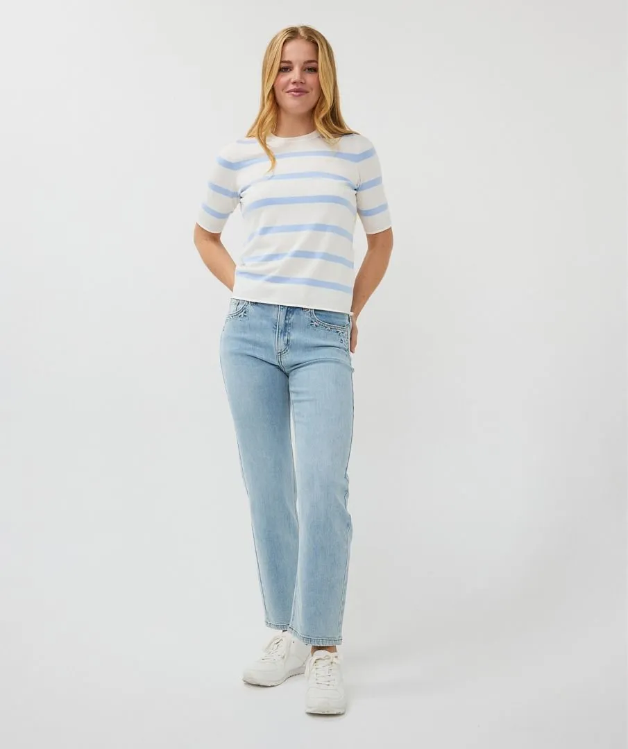 Esqualo Light Blue Embroidered Jeans