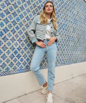 Esqualo Light Blue Embroidered Jeans