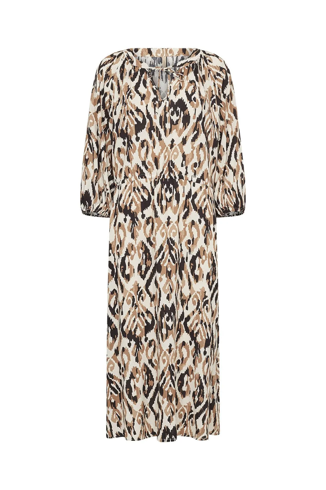 Fang Printed Midi Dress - Desert Brown Combi