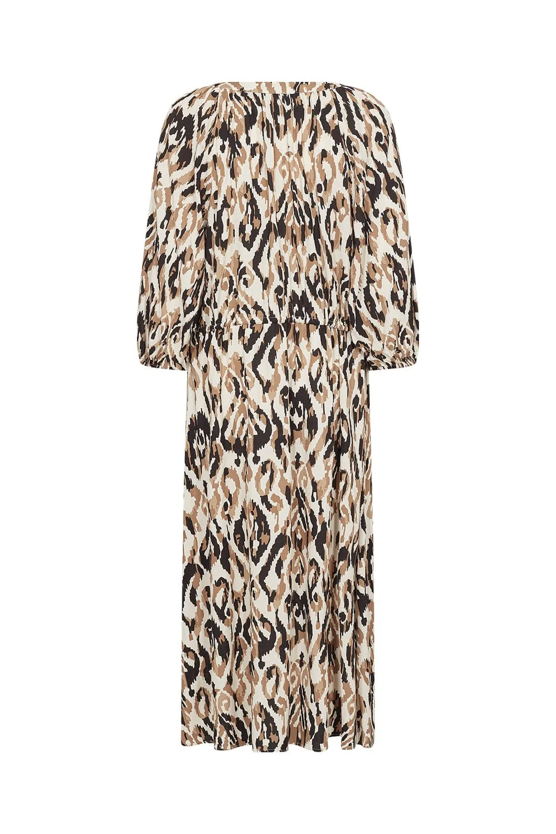 Fang Printed Midi Dress - Desert Brown Combi