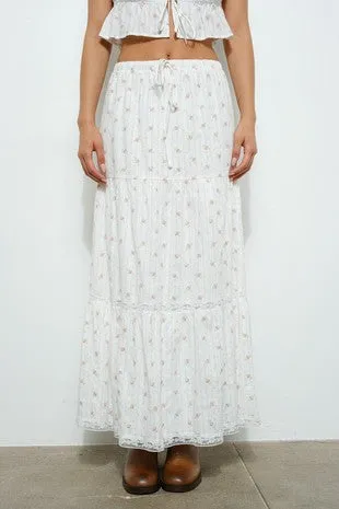floral print tiered skirt