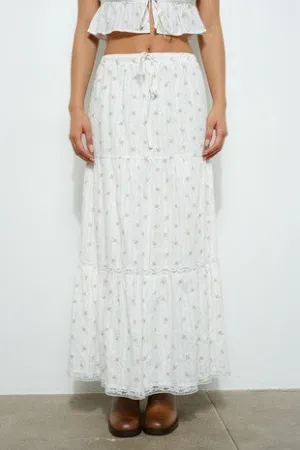floral print tiered skirt
