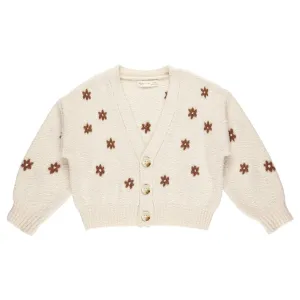 FLOWERS CROPPED BOXY CARDIGAN