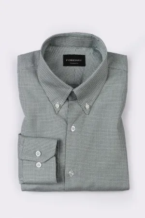 Fresh Green Weave Structured Shirt