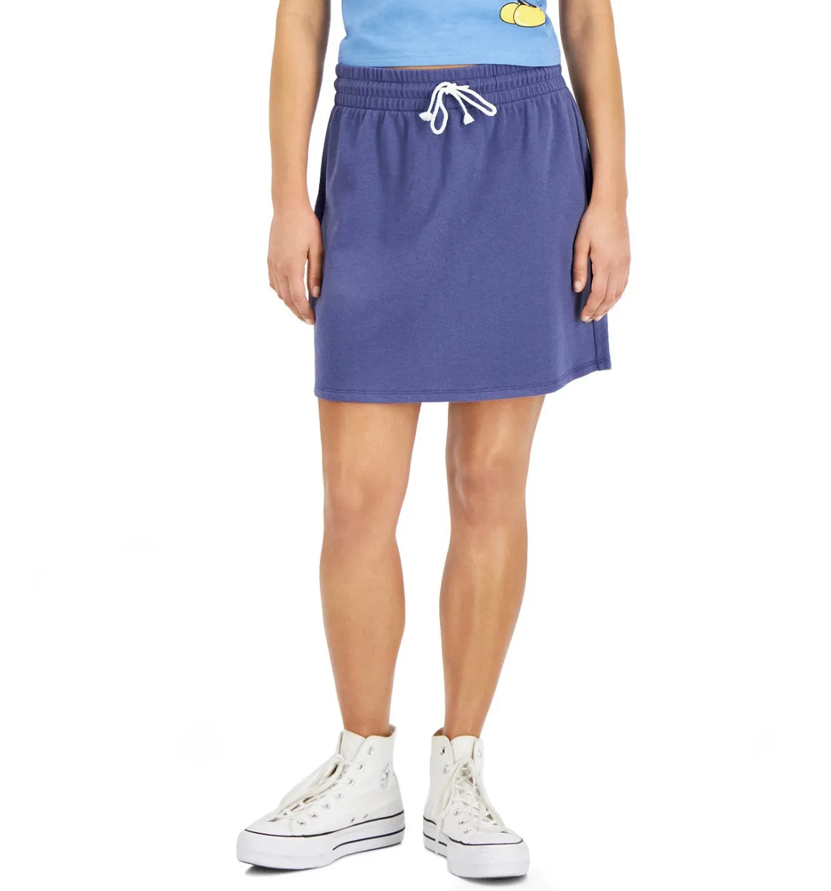 Grayson Threads Black Juniors' Pull On Drawstring-Waist Skirt Blue Size XS