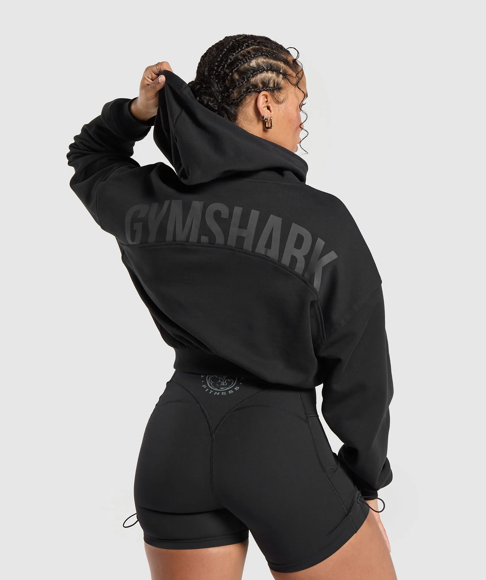 Gymshark Gymshark Power Midi Zip Hoodie - Black