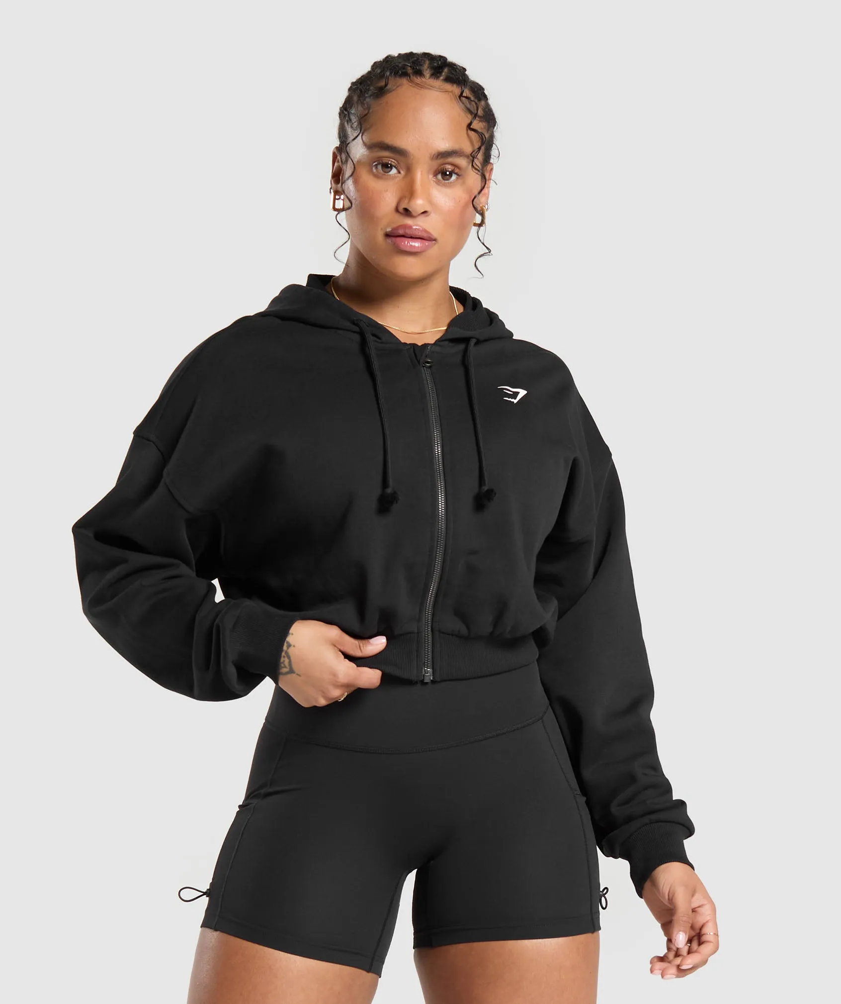 Gymshark Gymshark Power Midi Zip Hoodie - Black