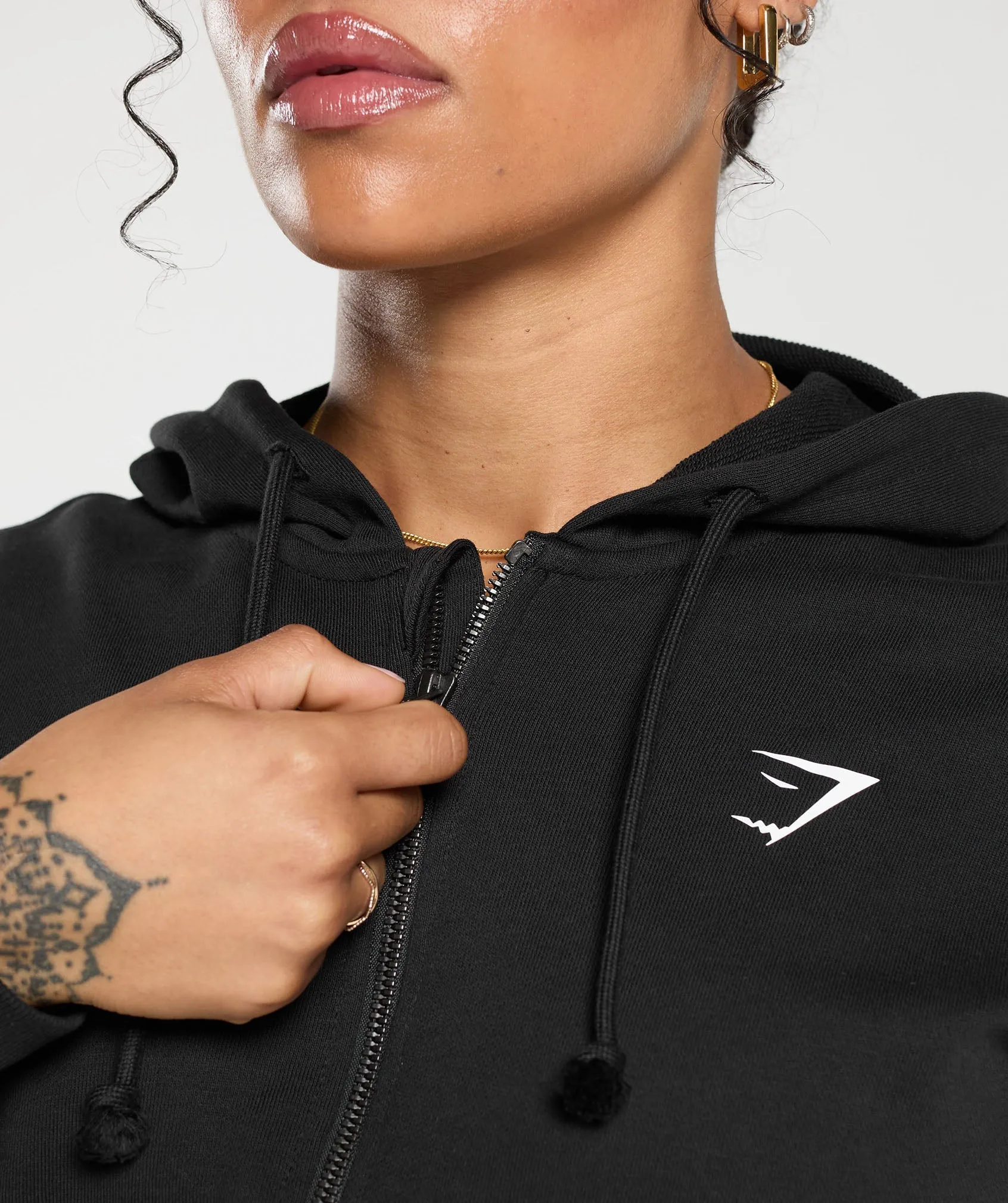 Gymshark Gymshark Power Midi Zip Hoodie - Black