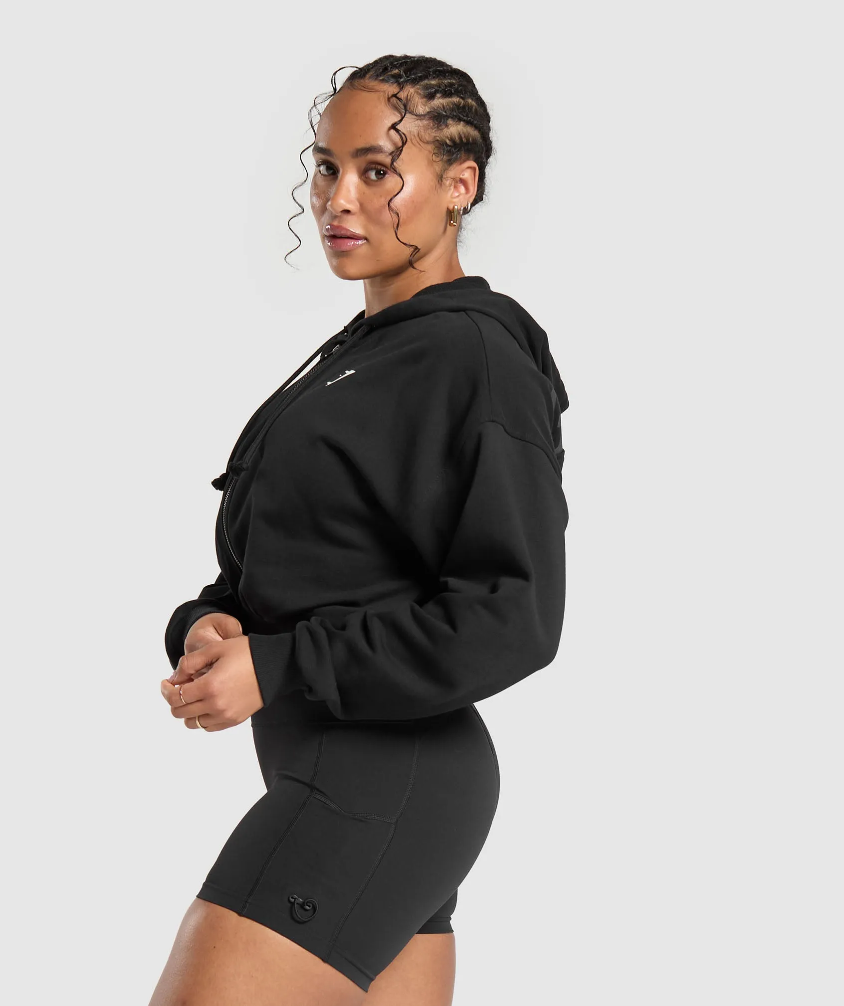 Gymshark Gymshark Power Midi Zip Hoodie - Black