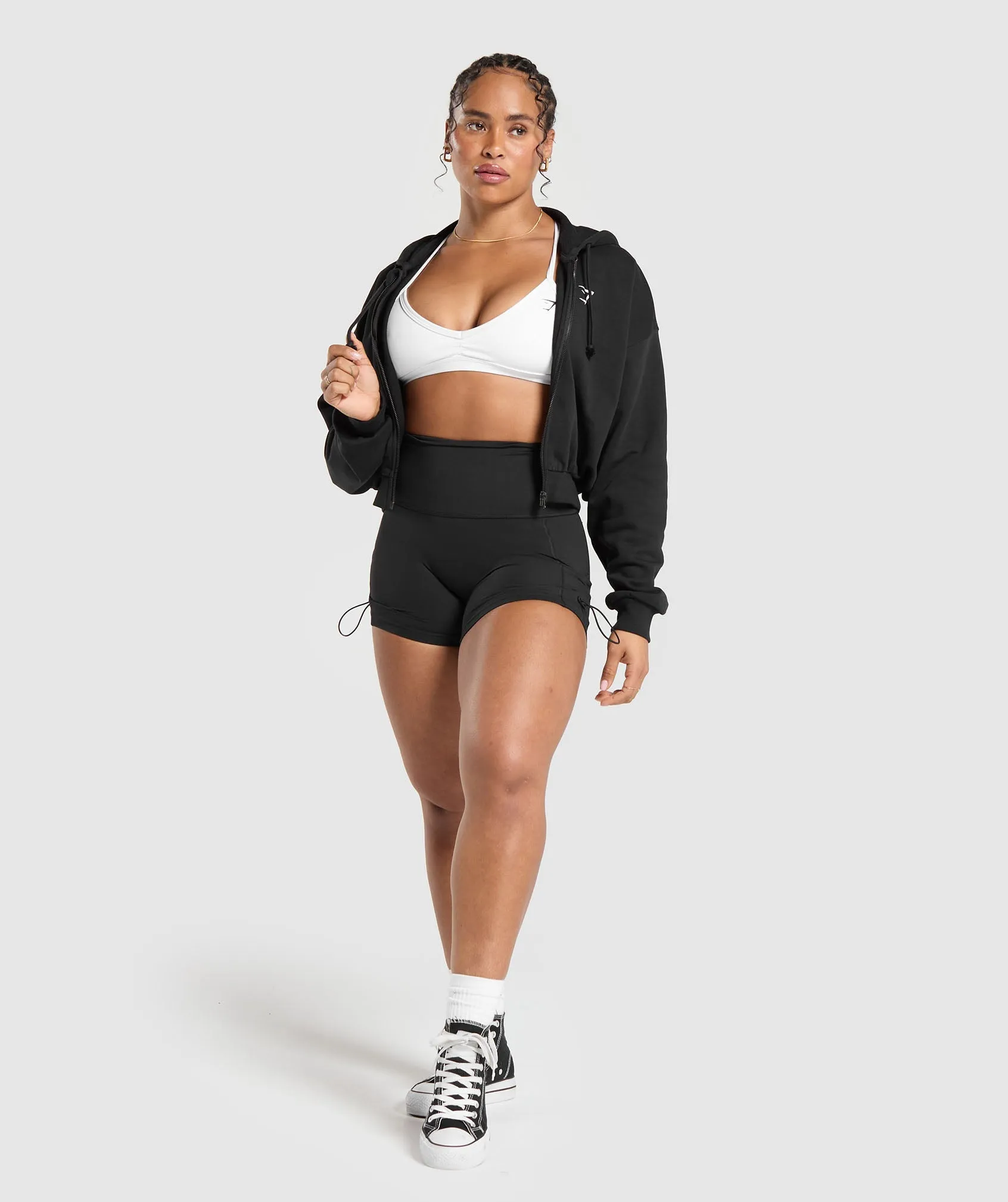 Gymshark Gymshark Power Midi Zip Hoodie - Black