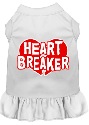 Heart Breaker Screen Print Dress White Med
