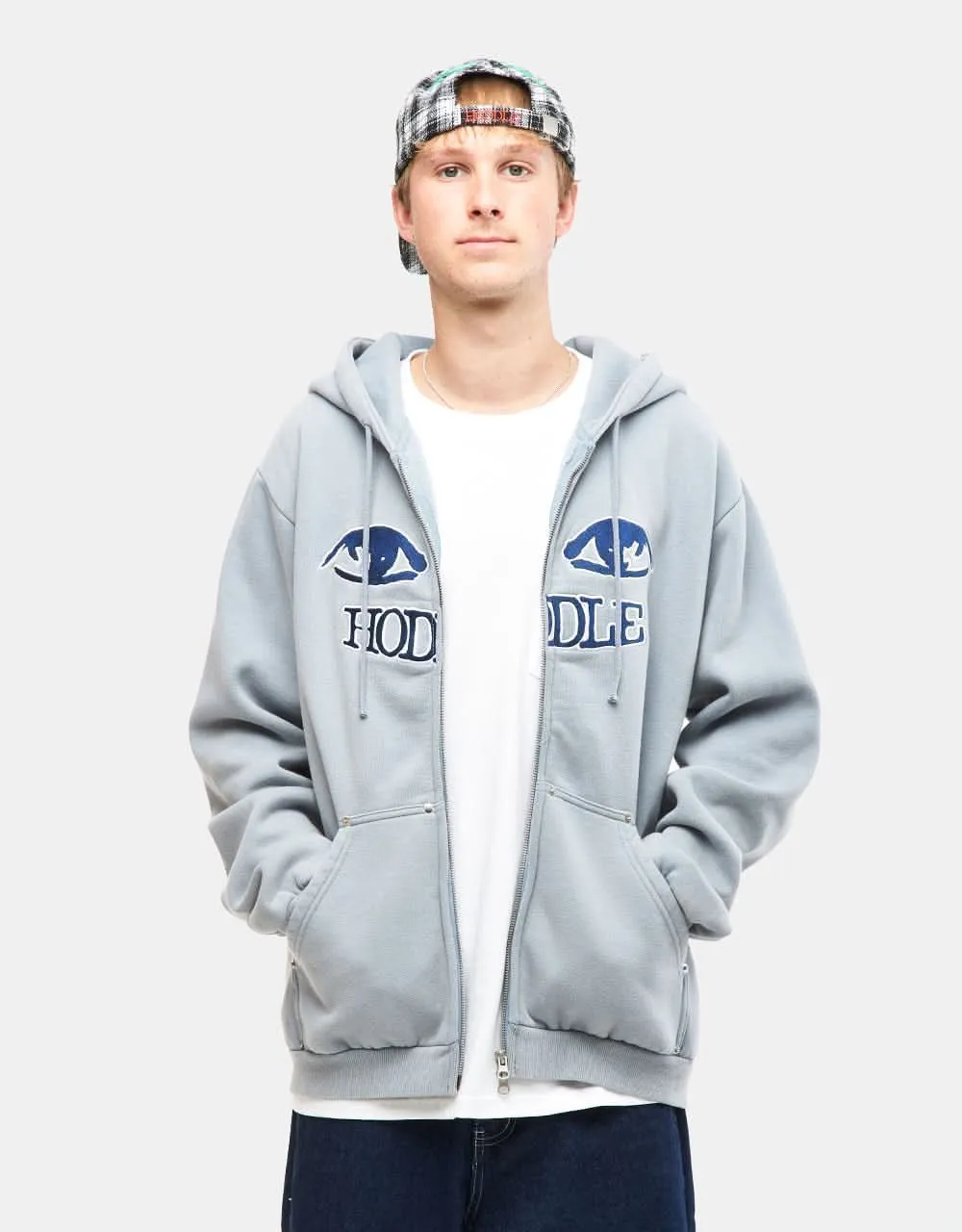 Hoddle Watcher Zip Hoodie - Over Dye/Baby Blue